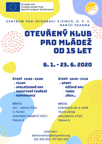 Otevreny klub pro mladez jaro 2020